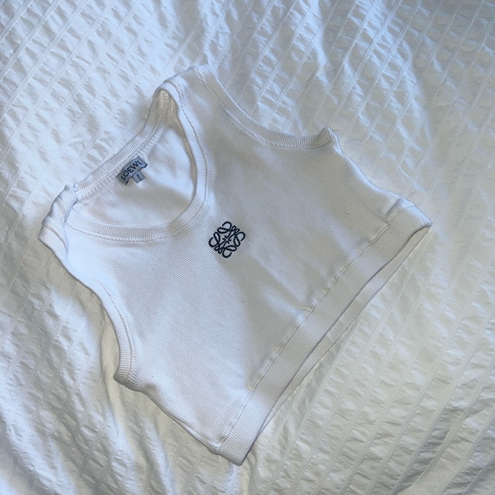 Loewe cropped tank top white